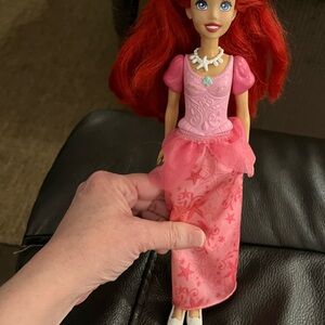Disney Doll with Red Hair and Pink Dress